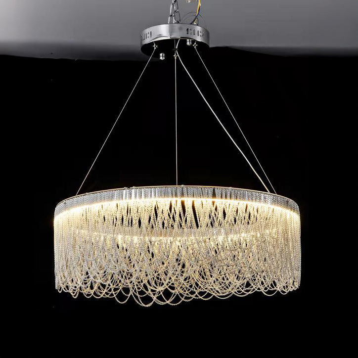 WOW Silver Fringe Round Chandelier-wow2643