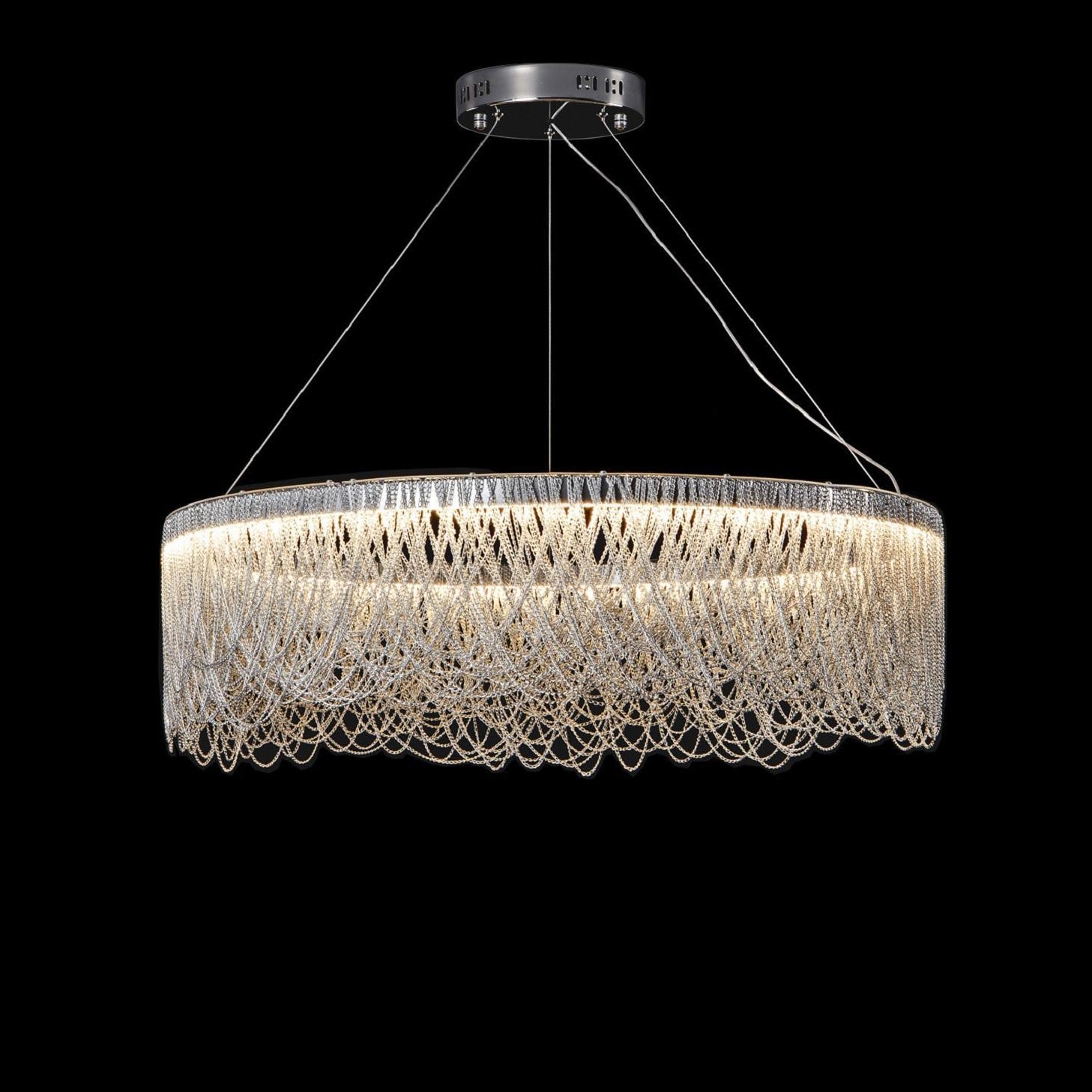 WOW Silver Fringe Round Chandelier-wow2643