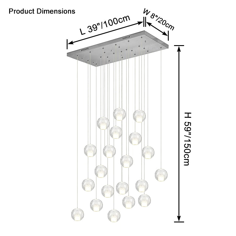 WOW Cascading Glass Ball Dining Room Chandelier-wow2648
