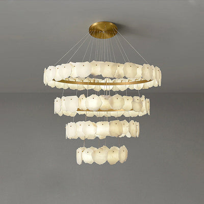 WOW Tiered Circular Alabaster Chandelier-WOW2671