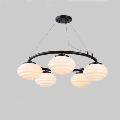 WOW Fluted Glass Globe Round Chandelier-wow2767