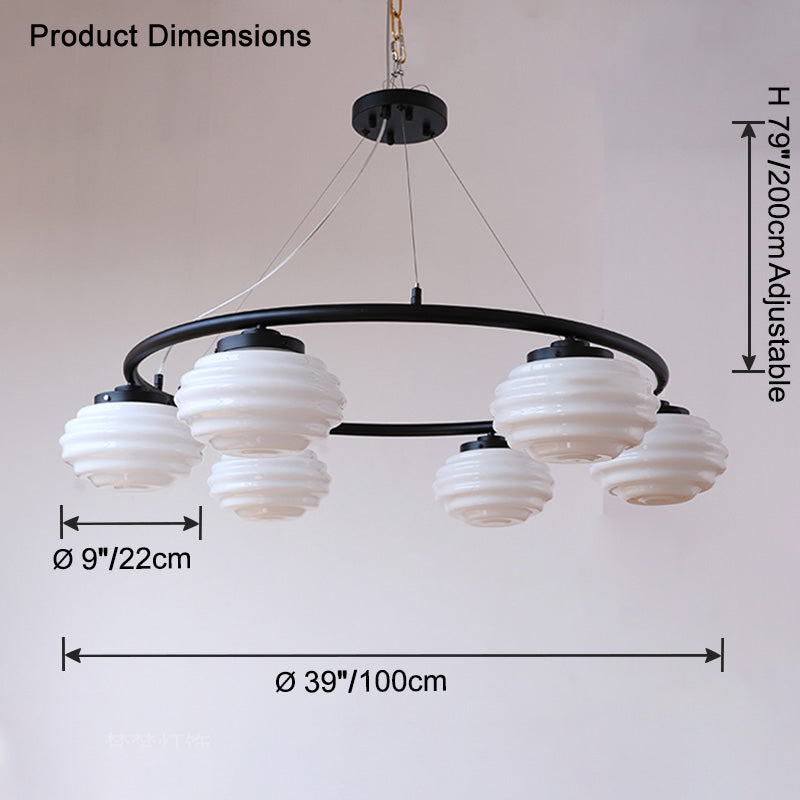 WOW Fluted Glass Globe Round Chandelier-wow2767