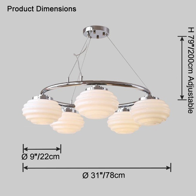WOW Fluted Glass Globe Round Chandelier-wow2767