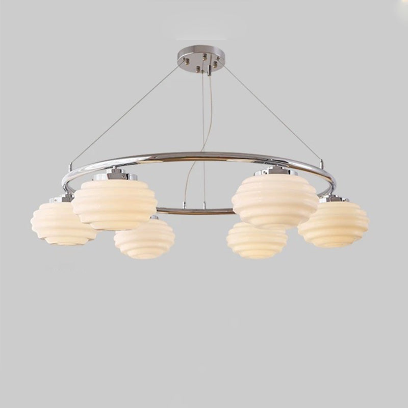 WOW Fluted Glass Globe Round Chandelier-wow2767