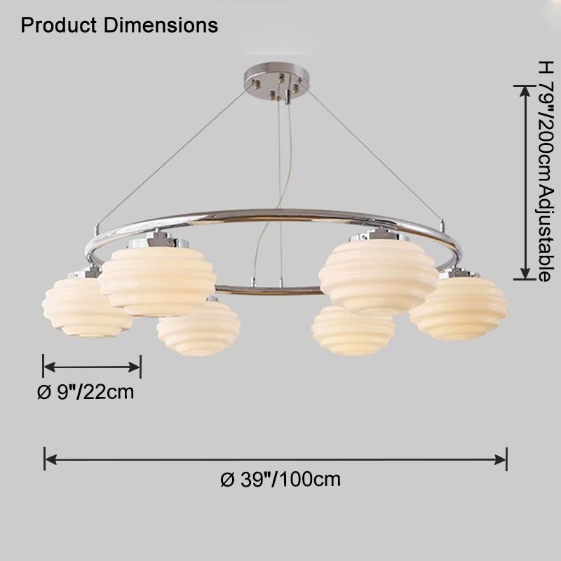 WOW Fluted Glass Globe Round Chandelier-wow2767