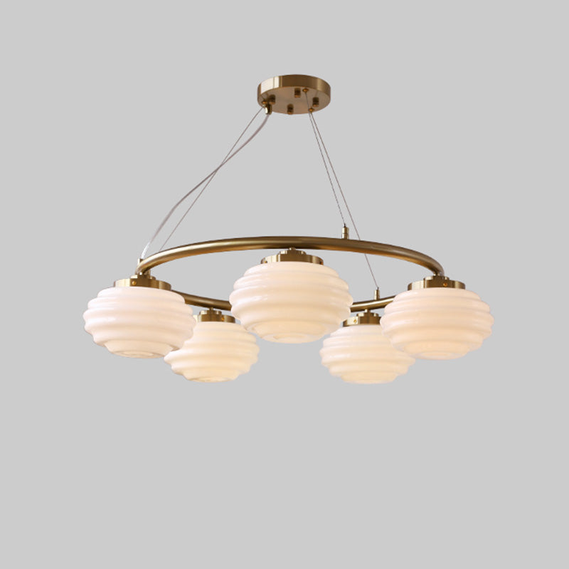 WOW Fluted Glass Globe Round Chandelier-wow2767