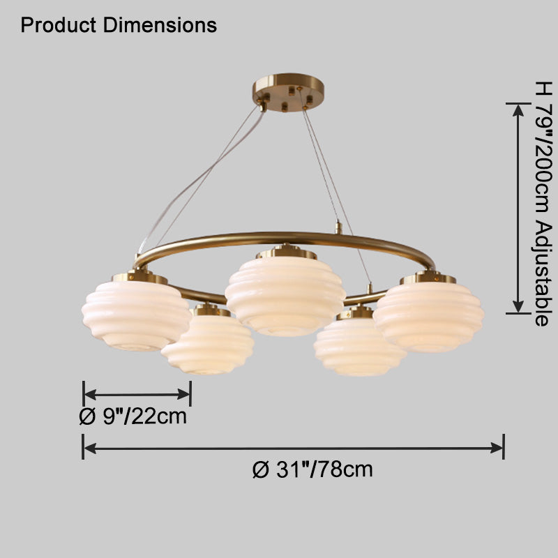 WOW Fluted Glass Globe Round Chandelier-wow2767