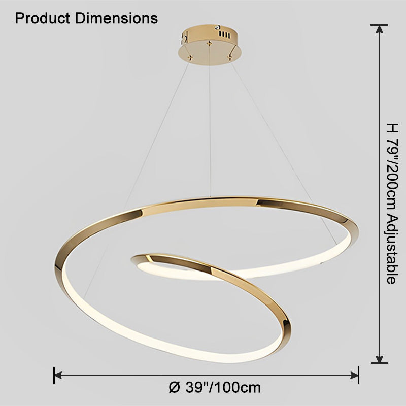 WOW Gold Swirl Stainless Steel Chandelier-wow2708