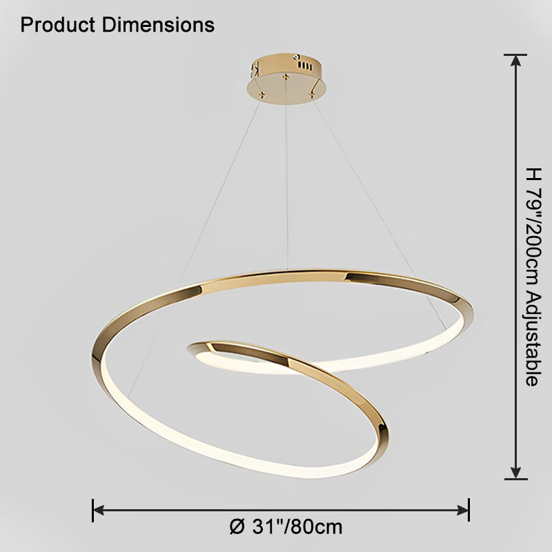 WOW Gold Swirl Stainless Steel Chandelier-wow2708