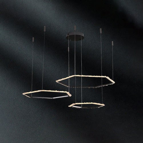 WOW Three Hexagon Crystal Chandelier-wow2711