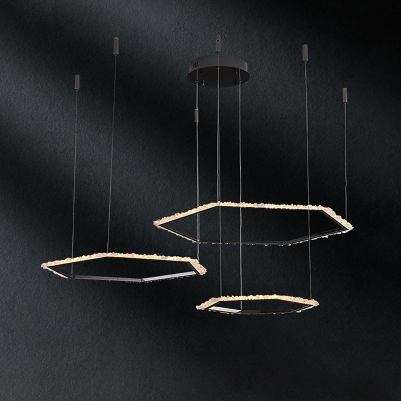 WOW Three Hexagon Crystal Chandelier-wow2711