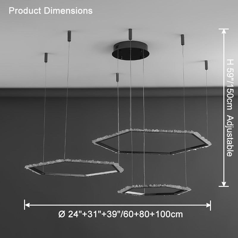 WOW Three Hexagon Crystal Chandelier-wow2711