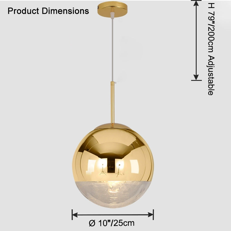 WOW Gold Chrome Globe Pendant Light-wow2691