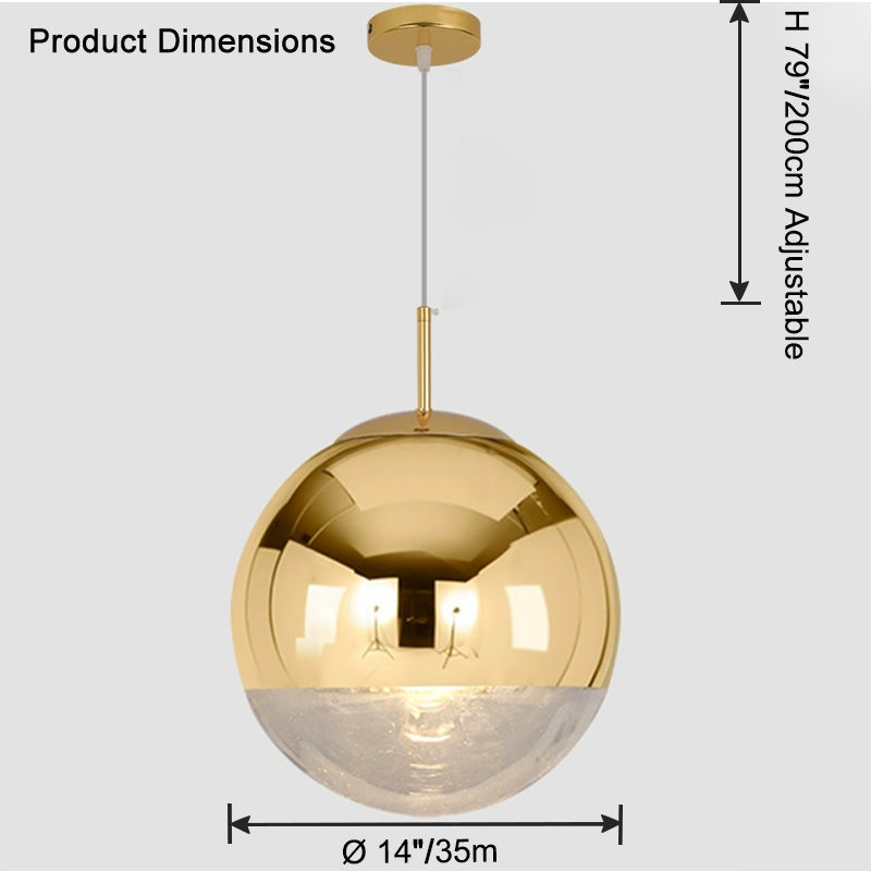 WOW Gold Chrome Globe Pendant Light-wow2691