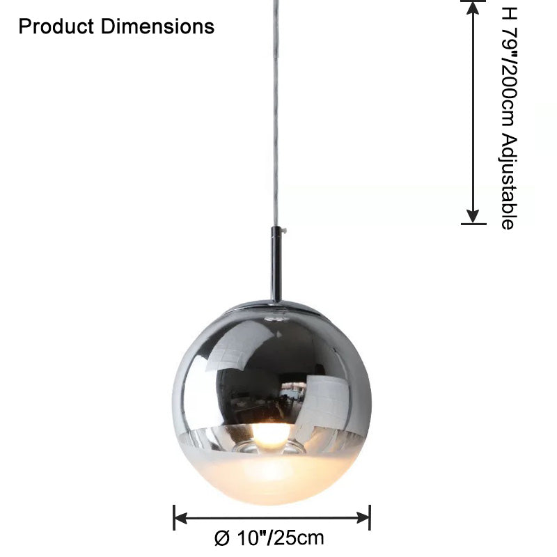 WOW Gold Chrome Globe Pendant Light-wow2691