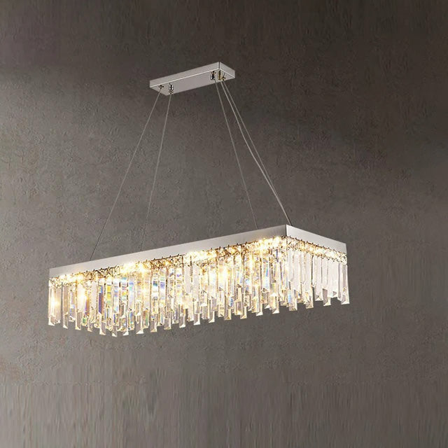 WOW Rectangular Silver Crystal Chandelier-wow2702