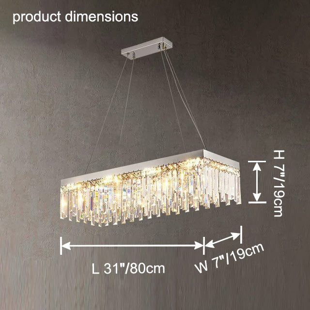 WOW Rectangular Silver Crystal Chandelier-wow2702