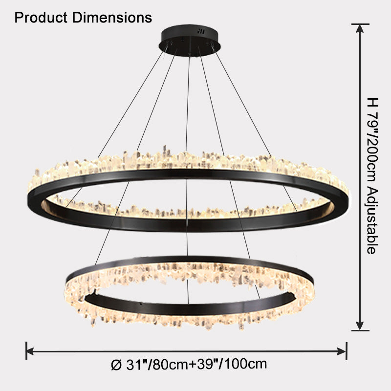 WOW Rock Crystal Circular Led Chandelier-wow2715
