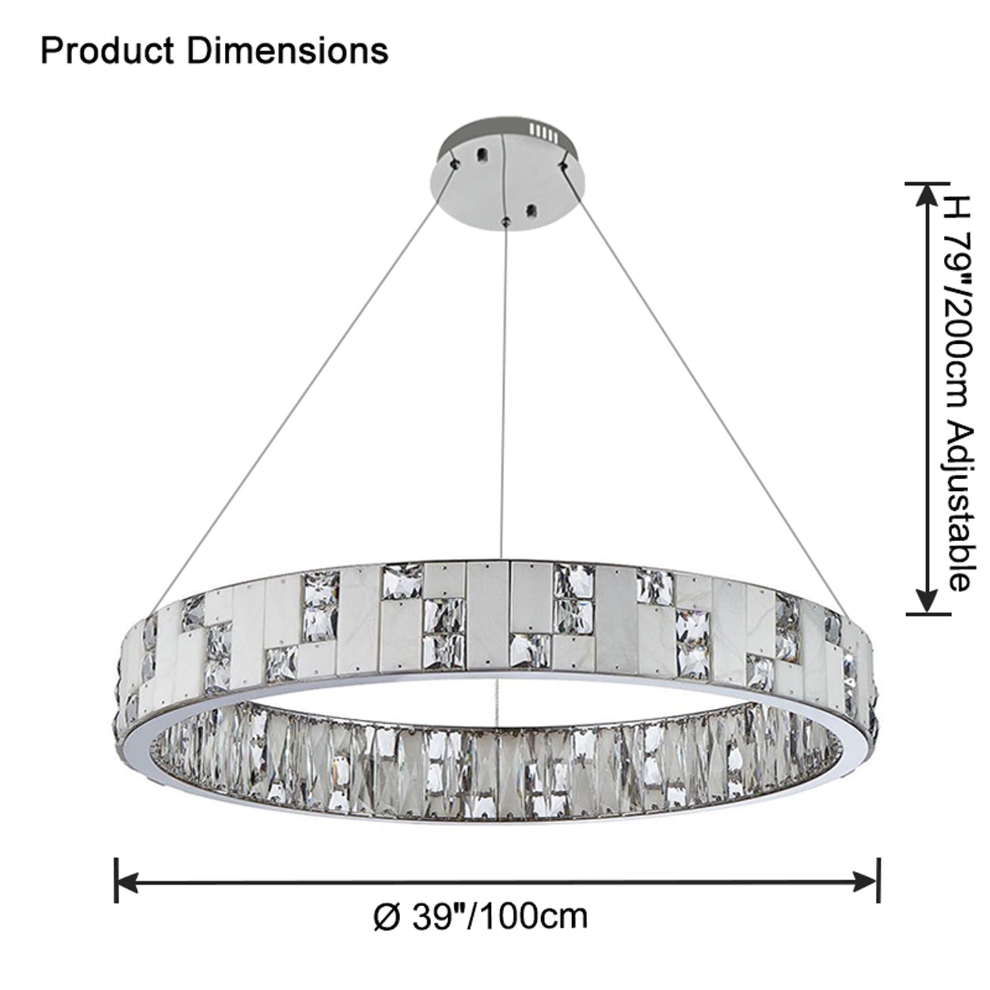 WOW Round Crystal Alabaster Chandelier-wow2738