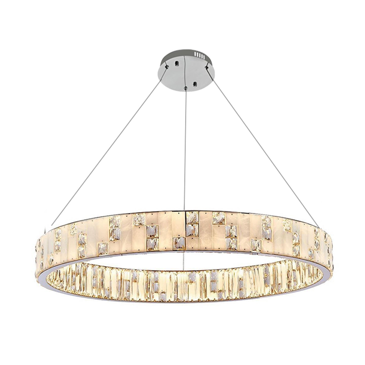 WOW Round Crystal Alabaster Chandelier-wow2738