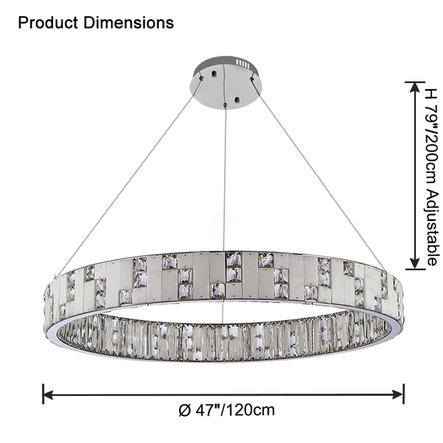 WOW Round Crystal Alabaster Chandelier-wow2738