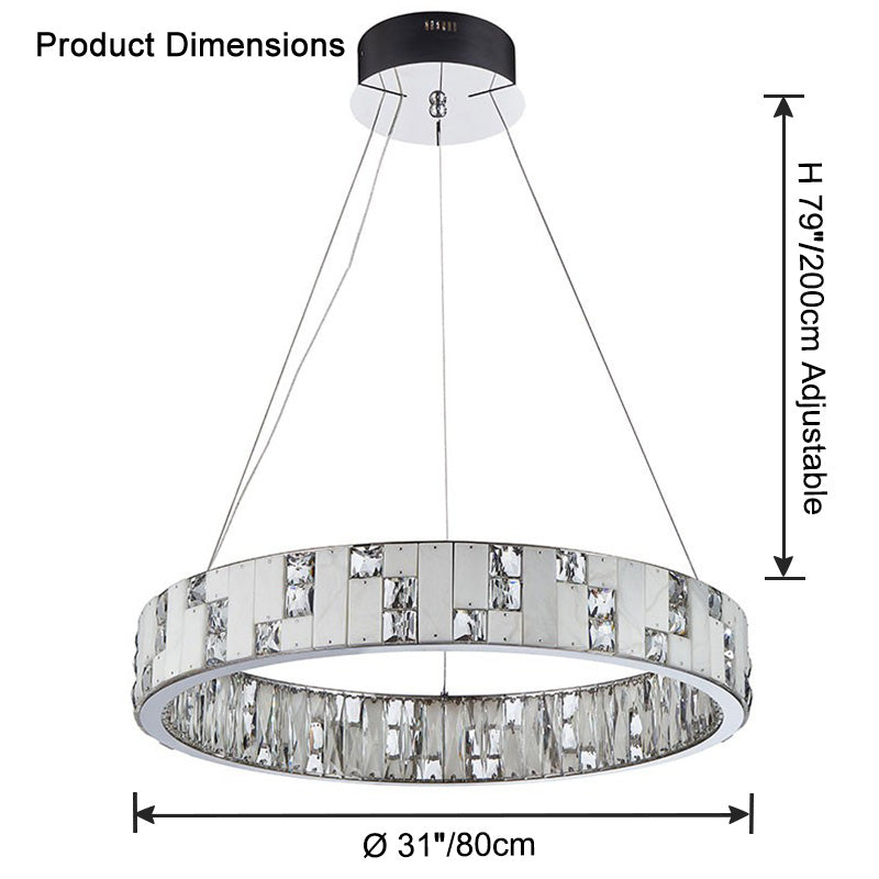 WOW Round Crystal Alabaster Chandelier-wow2738