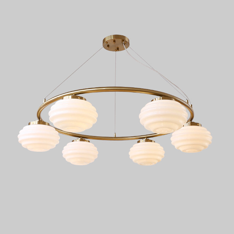 WOW Fluted Glass Globe Round Chandelier-wow2767