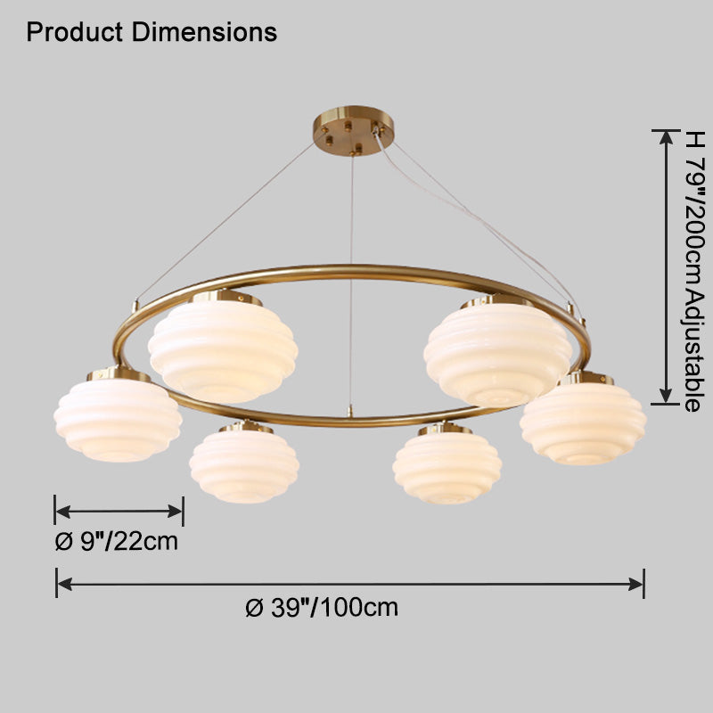 WOW Fluted Glass Globe Round Chandelier-wow2767