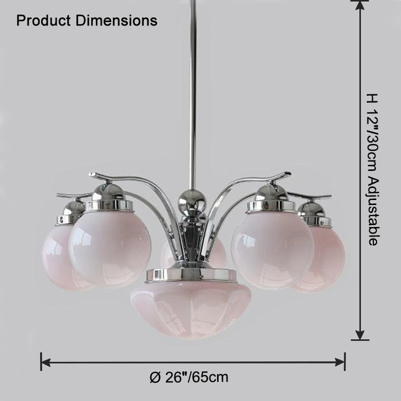 WOW Coloured Glass Globe Arm Chandelier-wow2785