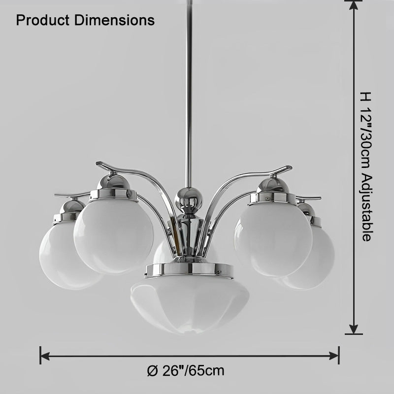 WOW Coloured Glass Globe Arm Chandelier-wow2785