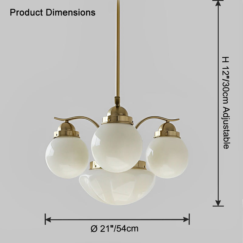 WOW Coloured Glass Globe Arm Chandelier-wow2785