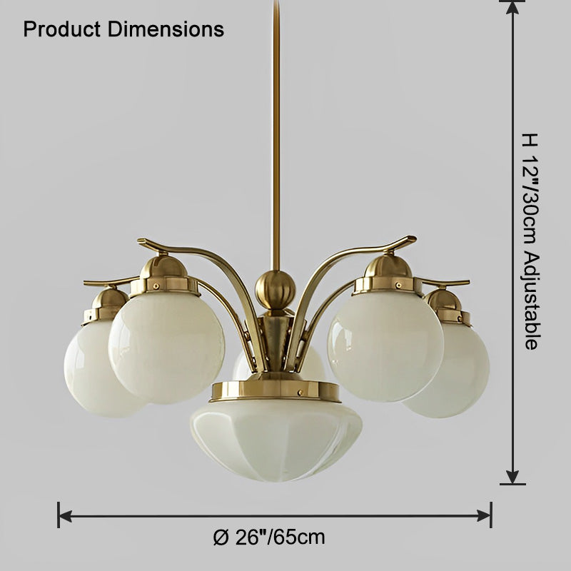 WOW Coloured Glass Globe Arm Chandelier-wow2785