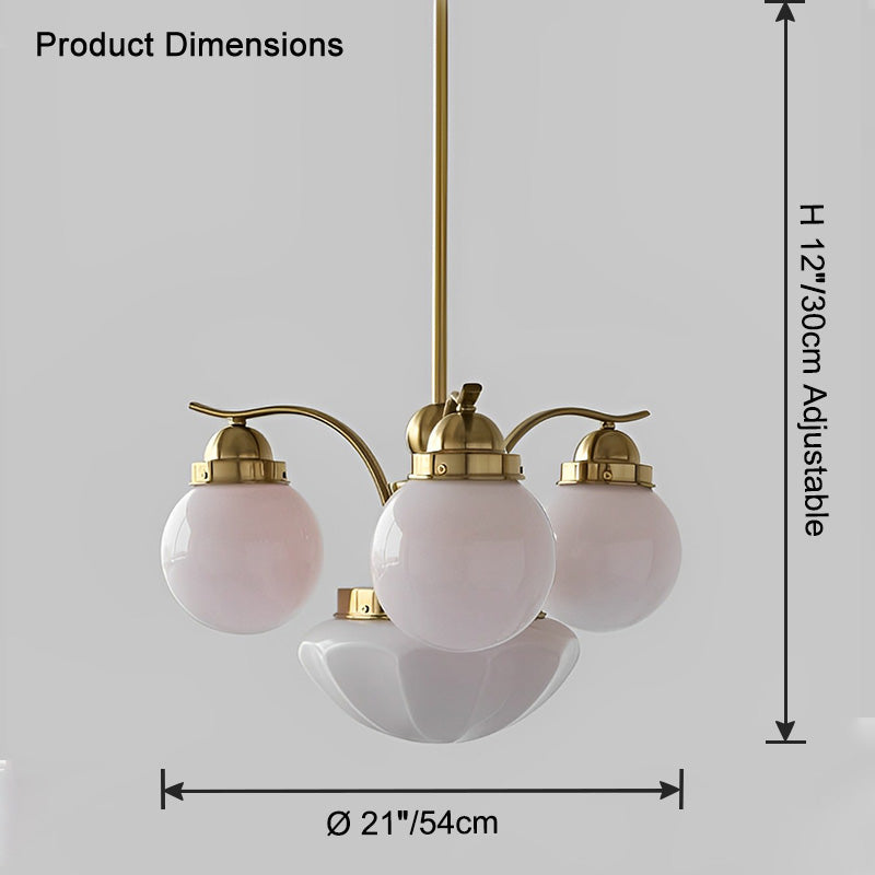 WOW Coloured Glass Globe Arm Chandelier-wow2785