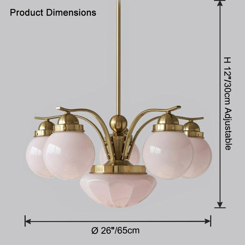 WOW Coloured Glass Globe Arm Chandelier-wow2785