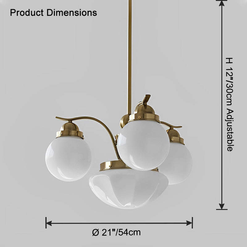 WOW Coloured Glass Globe Arm Chandelier-wow2785