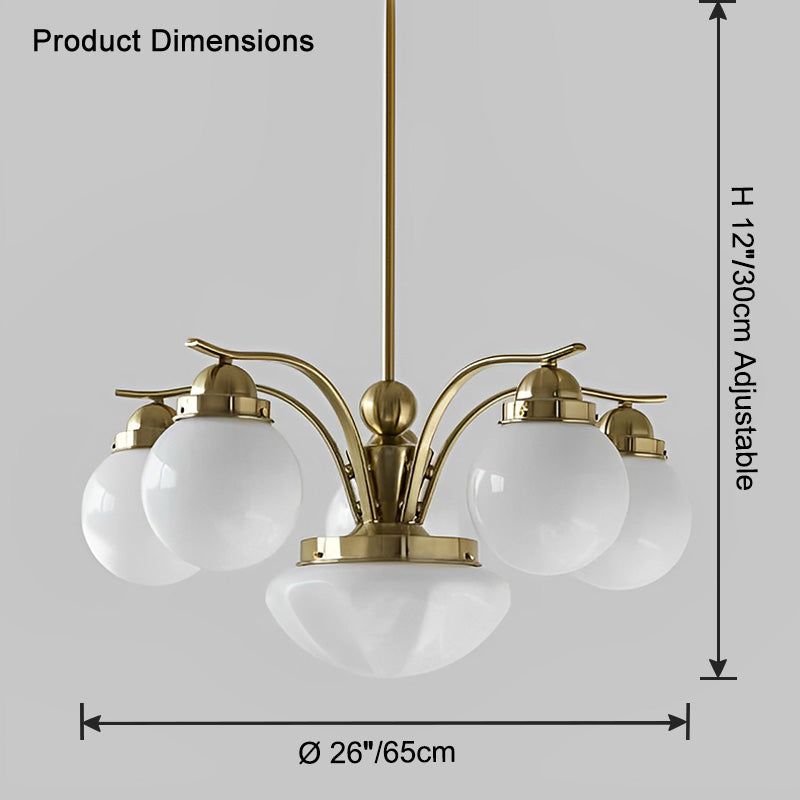 WOW Coloured Glass Globe Arm Chandelier-wow2785