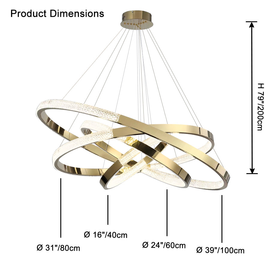 WOW Gold Tiered Ring led Chandelier-wow2796