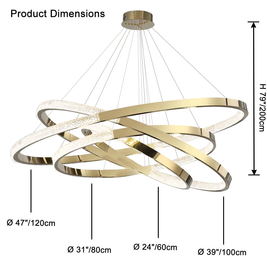 WOW Gold Tiered Ring led Chandelier-wow2796