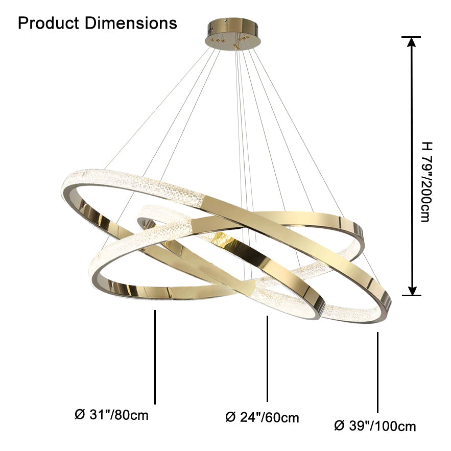 WOW Gold Tiered Ring led Chandelier-wow2796