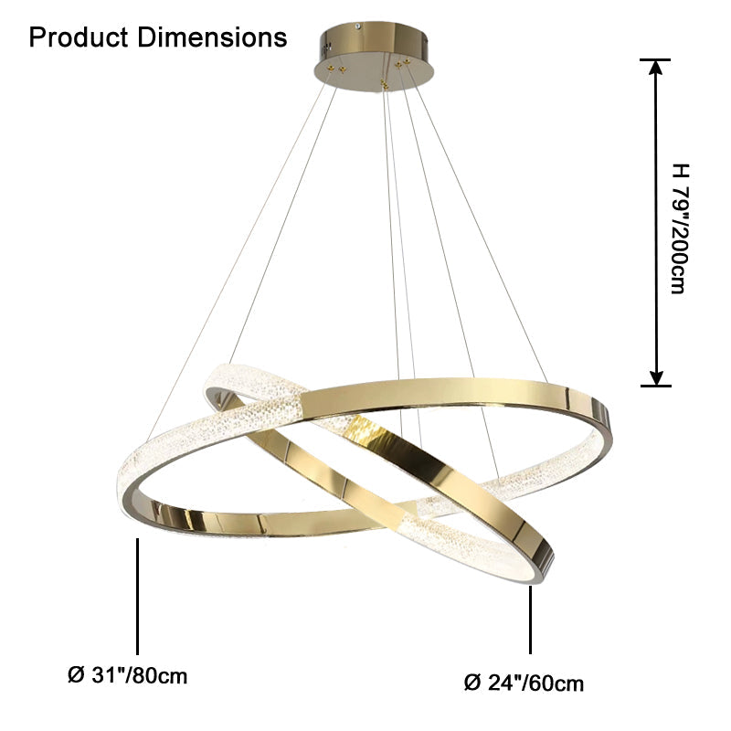 WOW Gold Tiered Ring led Chandelier-wow2796