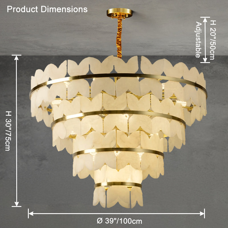 WOW Butterfly Tiered Alabaster Chandelier-wow2851