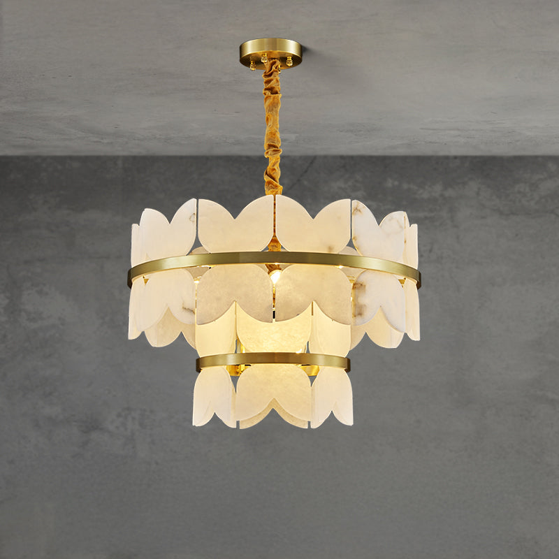 WOW Butterfly Tiered Alabaster Chandelier-wow2851