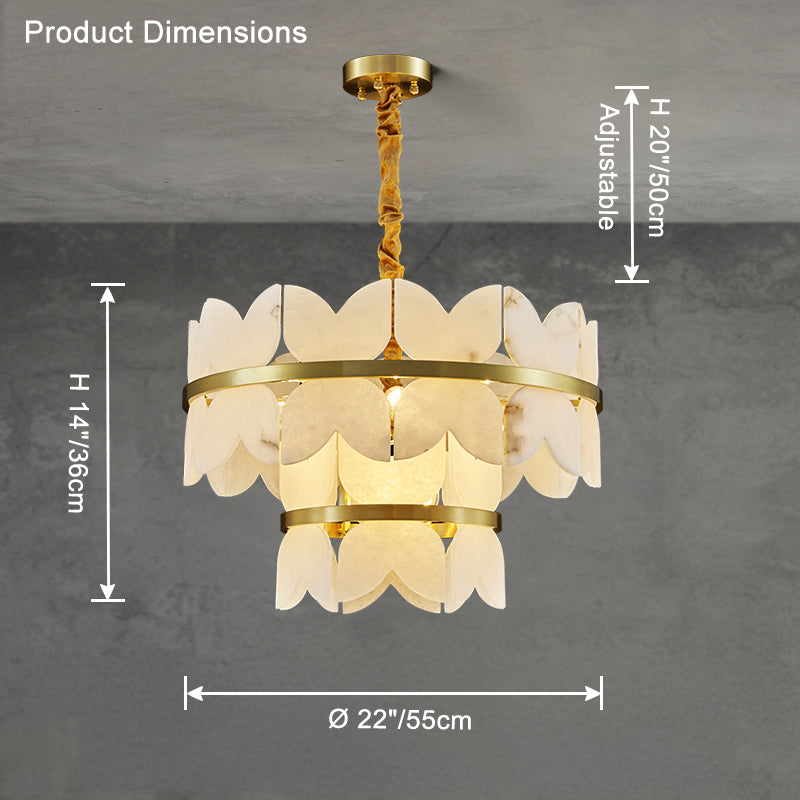 WOW Butterfly Tiered Alabaster Chandelier-wow2851