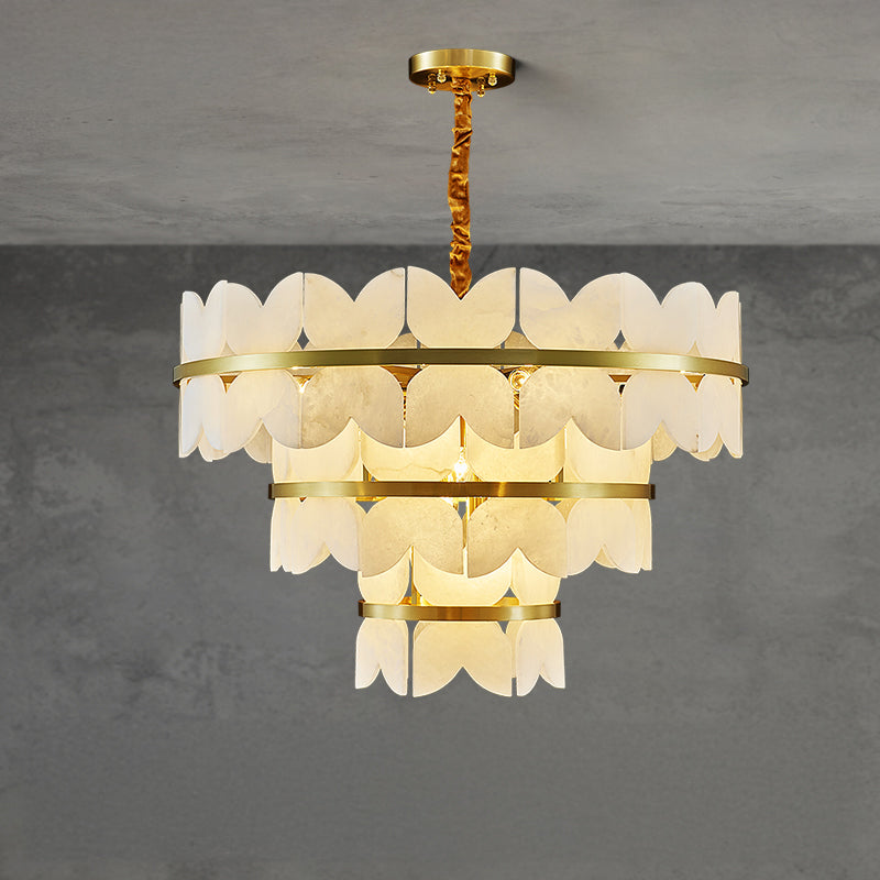 WOW Butterfly Tiered Alabaster Chandelier-wow2851