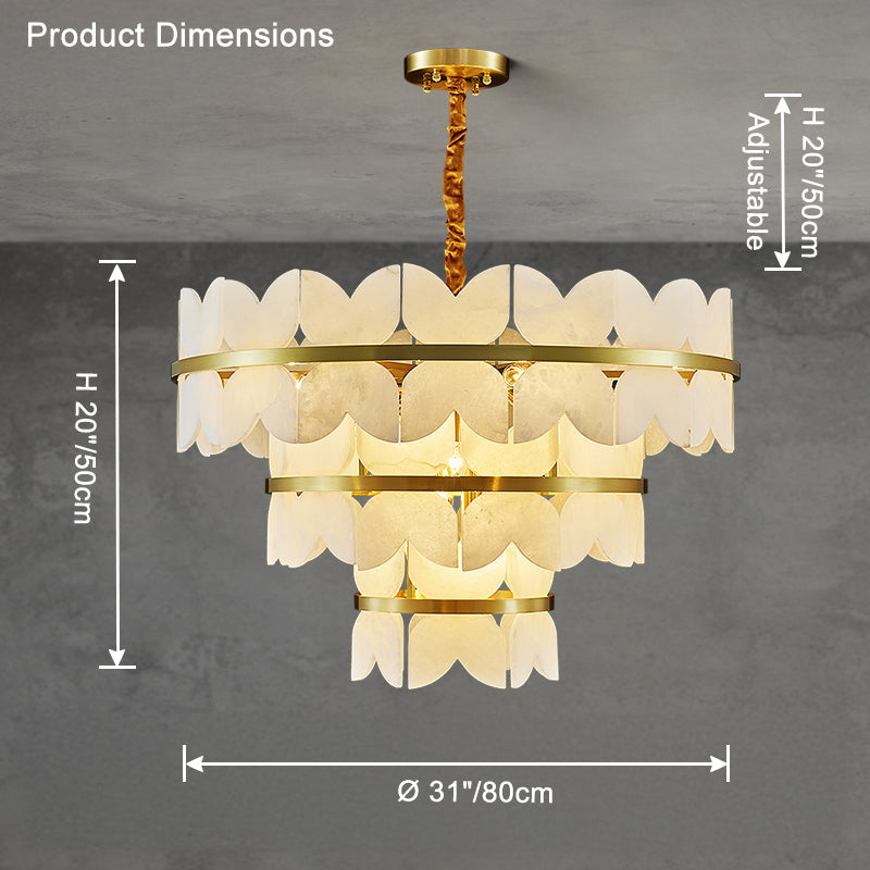 WOW Butterfly Tiered Alabaster Chandelier-wow2851