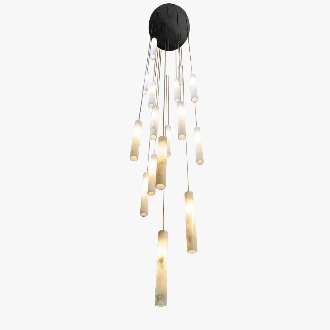 WOW Alabaster Tube Staircase Chandelier-wow2881