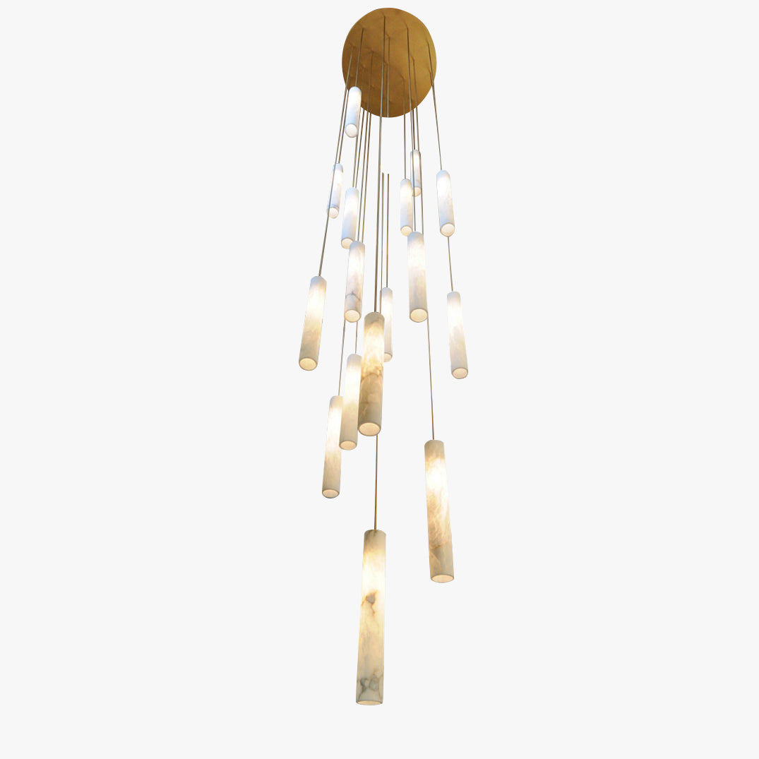 WOW Alabaster Tube Staircase Chandelier-wow2881