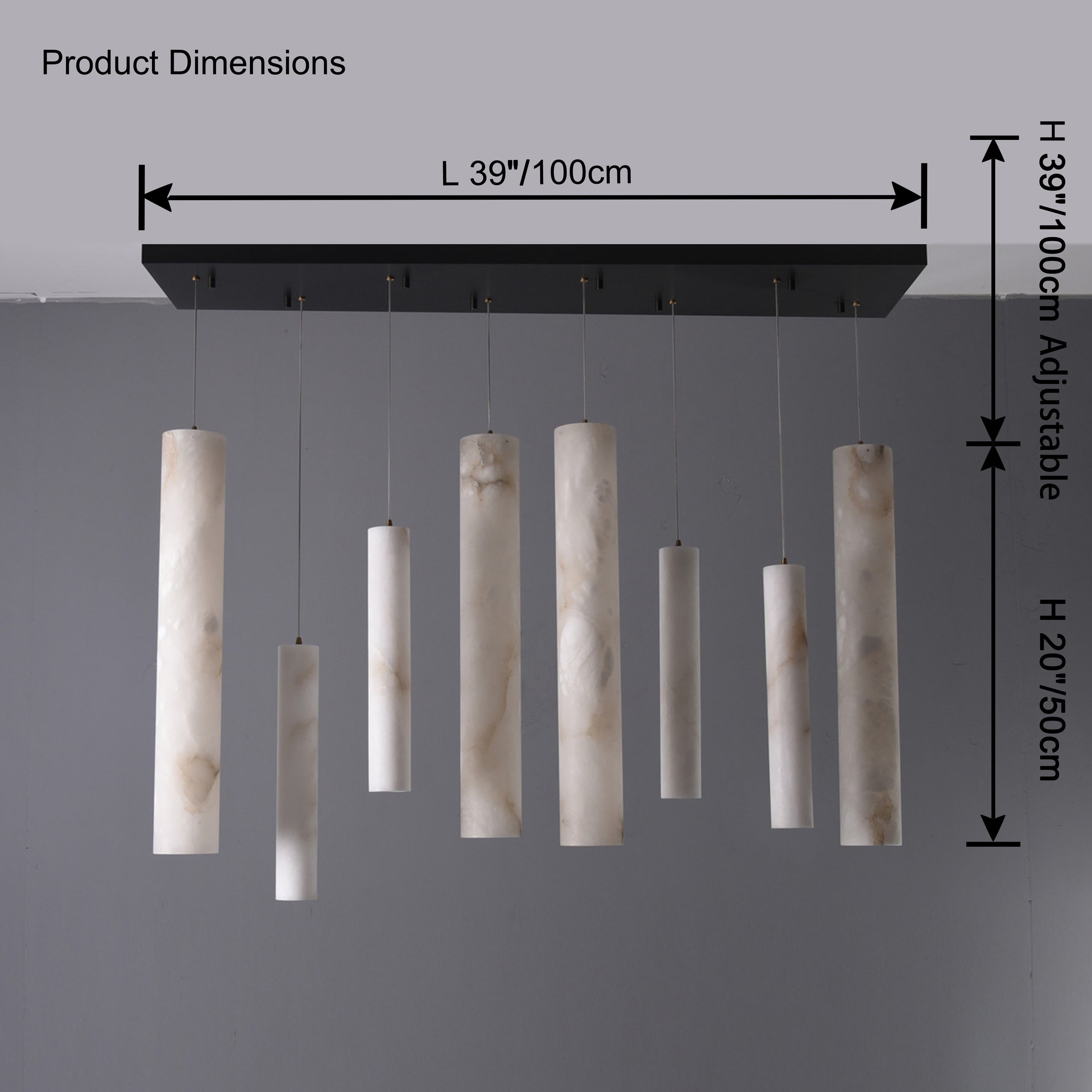 WOW Alabaster Tube Dining Room Pendant Light-wow2882