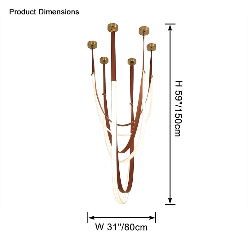 WOW Ribbon Leather Chandelier-wow2908