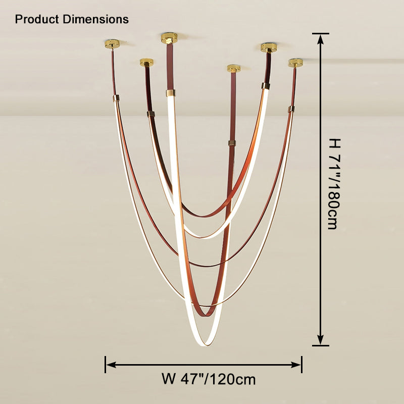 WOW Ribbon Leather Chandelier-wow2908